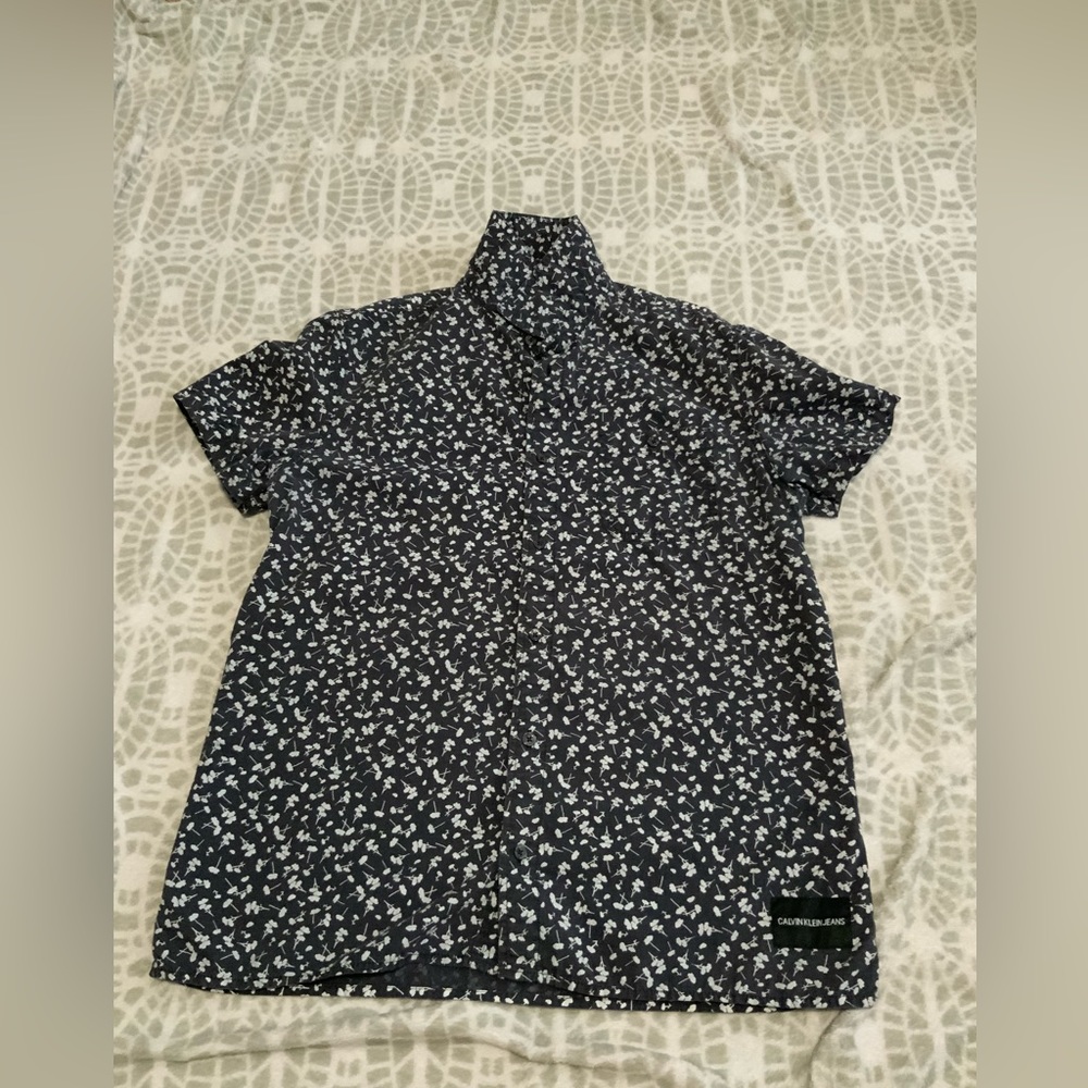 Calvin Klein medium polo, gray, mens